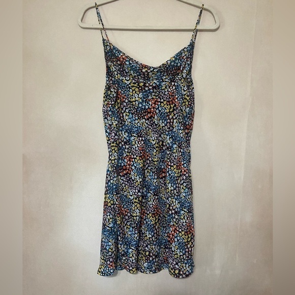 Miami EUC Kursten Floral Slip Dress ditzy floral slouch neck satin Y2K size S - Picture 4 of 6